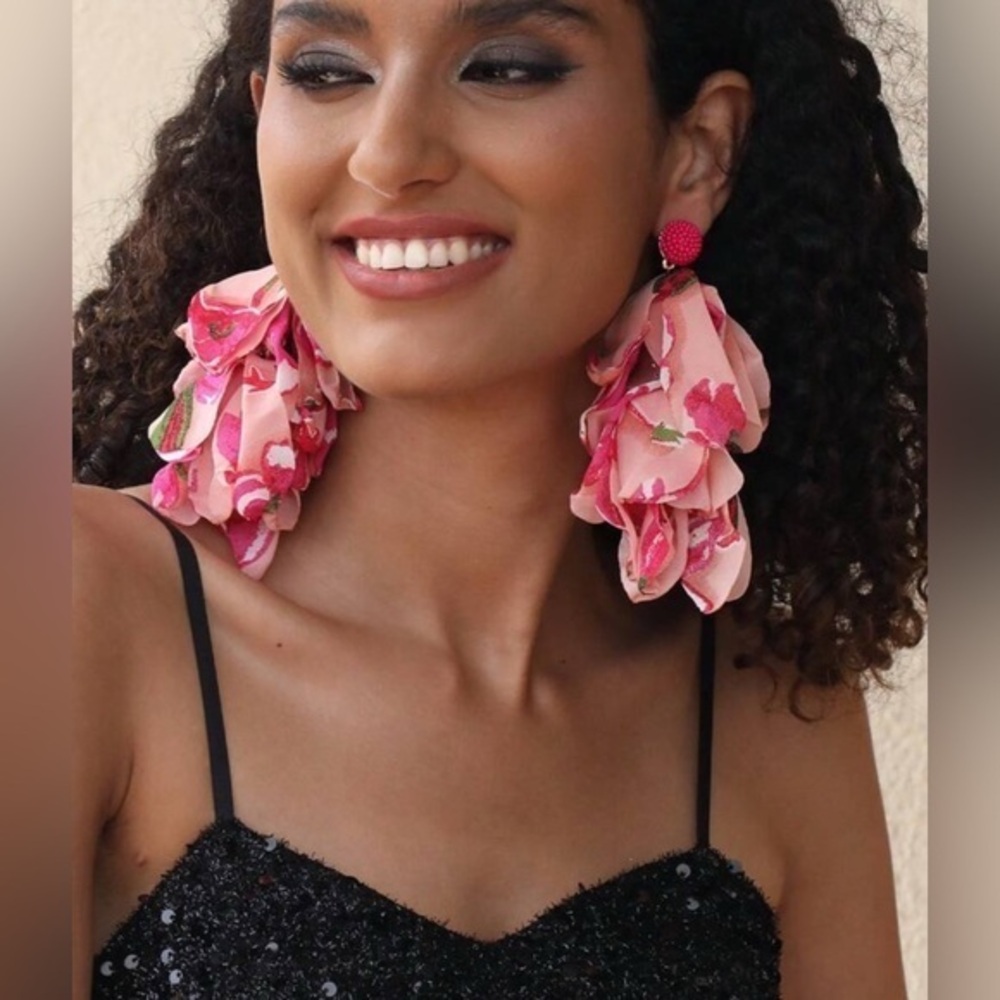✨NEW Floral Pink Statement Earrings